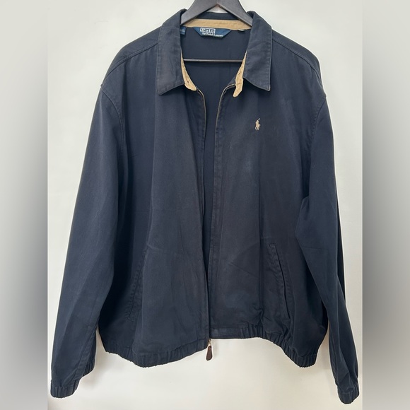 Polo Ralph Lauren Harrington Jacket Men’s XXL Navy Zip Front Classic Boxy Fit - Picture 3 of 7